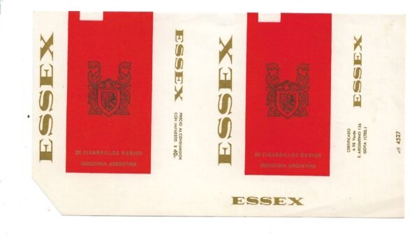 MARQUILLA ESSEX 20 CIGARRILLOS INDUSTRIA ARGENTINA SOFT