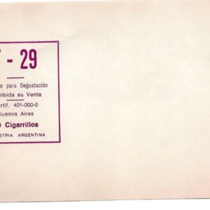 MARQUILLA F-29 20 CIGARRILLOS INDUSTRIA ARGENTINA SOFT