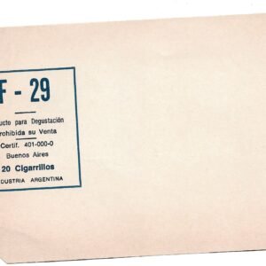 MARQUILLA F-29 20 CIGARRILLOS INDUSTRIA ARGENTINA SOFT