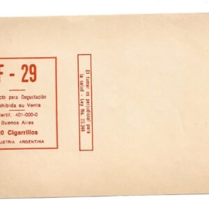MARQUILLA F-29 20 CIGARRILLOS INDUSTRIA ARGENTINA SOFT