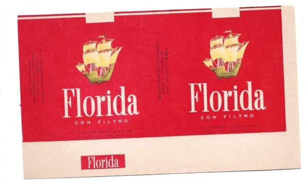 MARQUILLA FLORIDA 20 CIGARRILLOS INDUSTRIA ARGENTINA SOFT