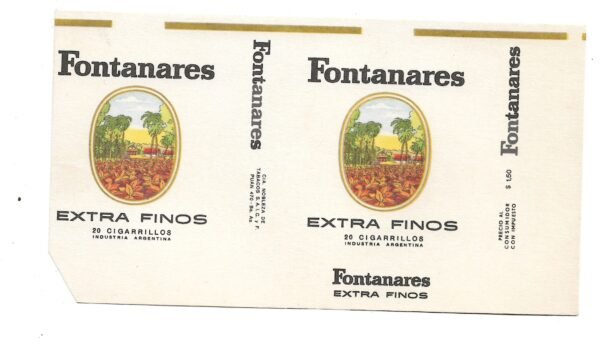 MARQUILLA FONTANARES 20 CIGARRILLOS INDUSTRIA ARGENTINA SOFT