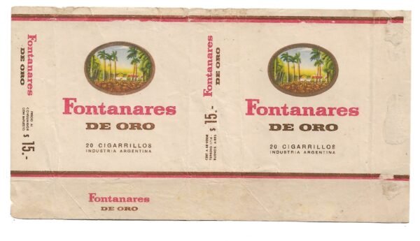 MARQUILLA FONTANARES 20 CIGARRILLOS INDUSTRIA ARGENTINA SOFT