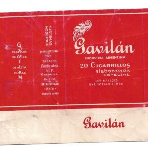 MARQUILLA GAVILÁN 20 CIGARRILLOS INDUSTRIA ARGENTINA SOFT