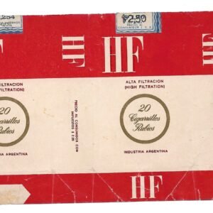 MARQUILLA HF 20 CIGARRILLOS INDUSTRIA ARGENTINA SOFT