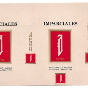 MARQUILLA IMPARCIALES 20 CIGARRILLOS INDUSTRIA ARGENTINA SOFT