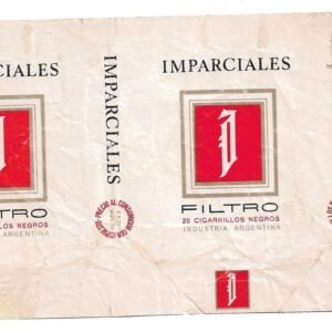 MARQUILLA IMPARCIALES 20 CIGARRILLOS INDUSTRIA ARGENTINA SOFT