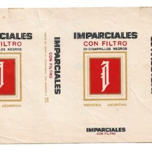 MARQUILLA IMPARCIALES 20 CIGARRILLOS INDUSTRIA ARGENTINA SOFT