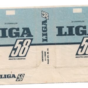 MARQUILLA LIGA 58 20 CIGARRILLOS INDUSTRIA ARGENTINA SOFT