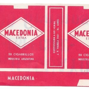 MARQUILLA MACEDONIA 20 CIGARRILLOS INDUSTRIA ARGENTINA SOFT