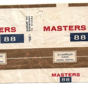 MARQUILLA MASTERS 88 20 CIGARRILLOS INDUSTRIA ARGENTINA SOFT