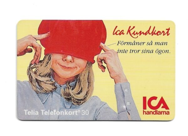 TARJETA TELEFONICA SUECIA 30 UNIDADES ICA KUNDKART 1994