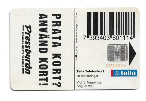 TARJETA TELEFONICA SUECIA 30 UNIDADES ARTE 1994