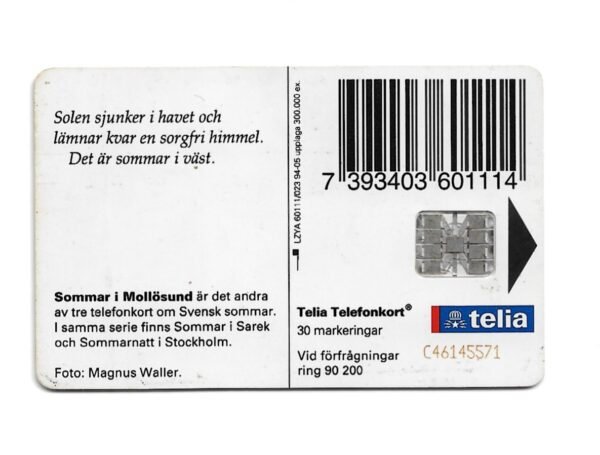 TARJETA TELEFONICA SUECIA 30 UNIDADES PAISAJE 1994