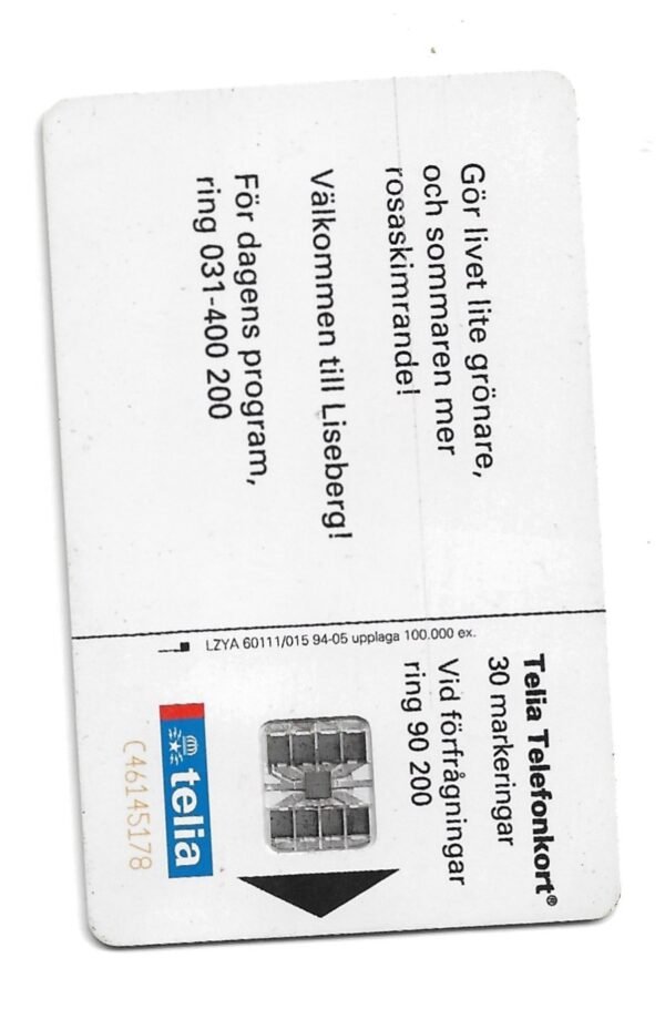 TARJETA TELEFONICA SUECIA 30 UNIDADES LISIBERG 1994