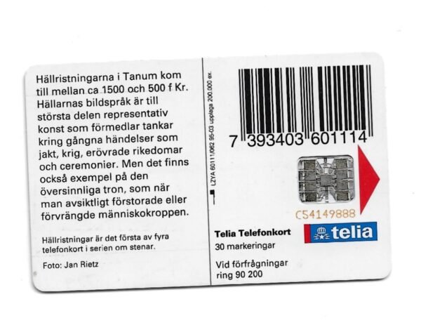 TARJETA TELEFONICA SUECIA 30 UNIDADES PARQUE 1995