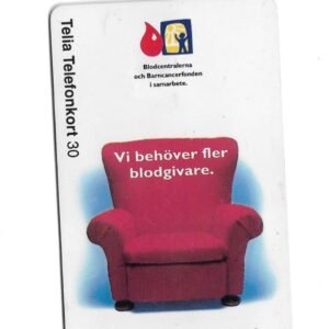 TARJETA TELEFONICA SUECIA 30 UNIDADES BARNCANCER FONDEN 1995