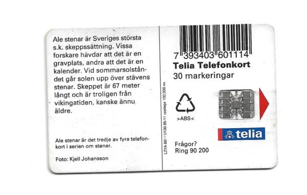 TARJETA TELEFONICA SUECIA 30 UNIDADES PAISAJE 1995