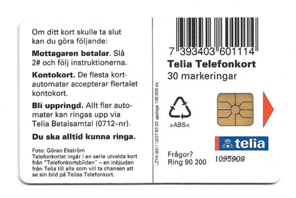 TARJETA TELEFONICA SUECIA 30 UNIDADES ANIMALES 1997