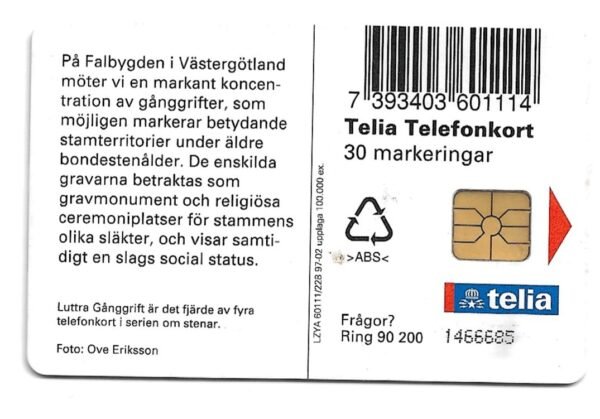 TARJETA TELEFONICA SUECIA 30 UNIDADES PAISAJE 1997
