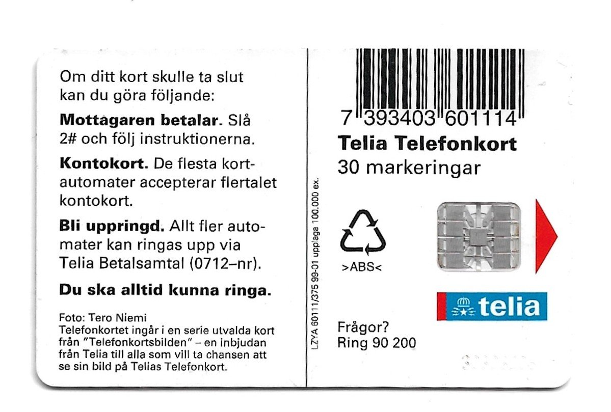 TARJETA TELEFONICA SUECIA 30 UNIDADES FLORA 1999