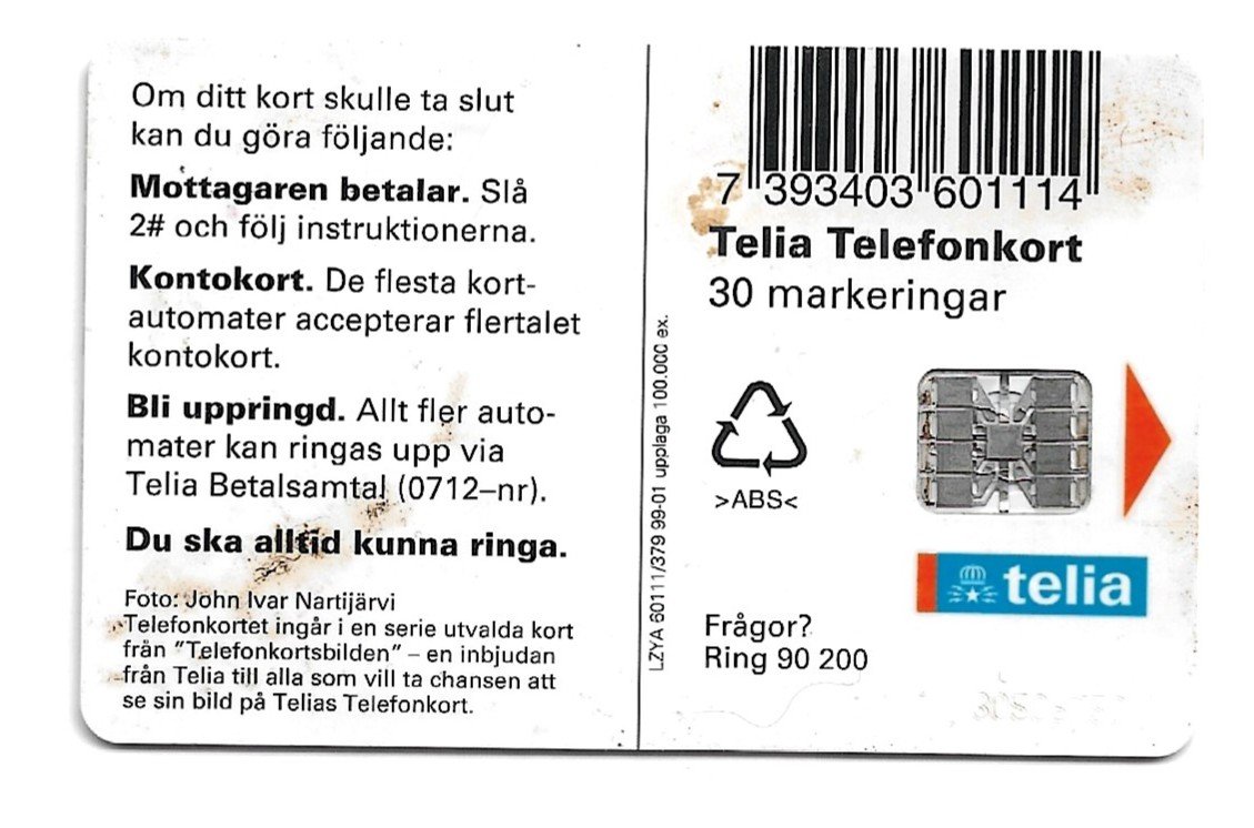 TARJETA TELEFONICA SUECIA 30 UNIDADES FLORA 1999