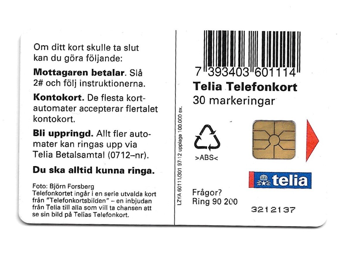 TARJETA TELEFONICA SUECIA 30 UNIDADES PUBLICIDAD NAVIDEÑA 1997