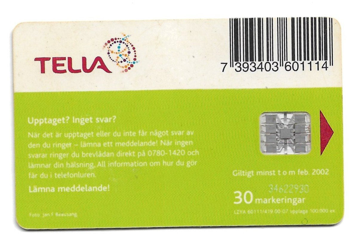 TARJETA TELEFONICA SUECIA 30 UNIDADES MOTOCICLISMO 2000