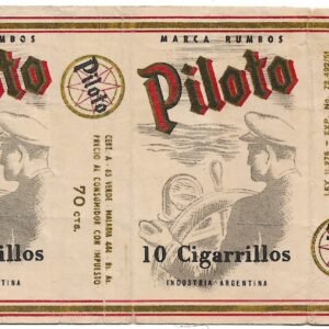 MARQUILLA PILOTO 10 CIGARRILLOS INDUSTRIA ARGENTINA SOFT