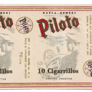 MARQUILLA PILOTO 10 CIGARRILLOS INDUSTRIA ARGENTINA SOFT