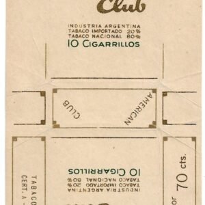 MARQUILLA AMERICAN CLUB 10 CIGARRILLOS INDUSTRIA ARGENTINA SOFT