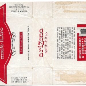 MARQUILLA ARIZONA 20 CIGARRILLOS INDUSTRIA ARGENTINA SOFT