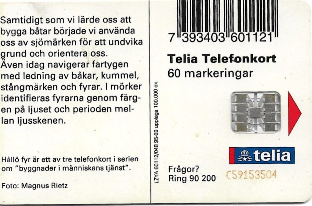 TARJETA TELEFONICA SUECIA 60 UNIDADES PUBLICIDAD 1995
