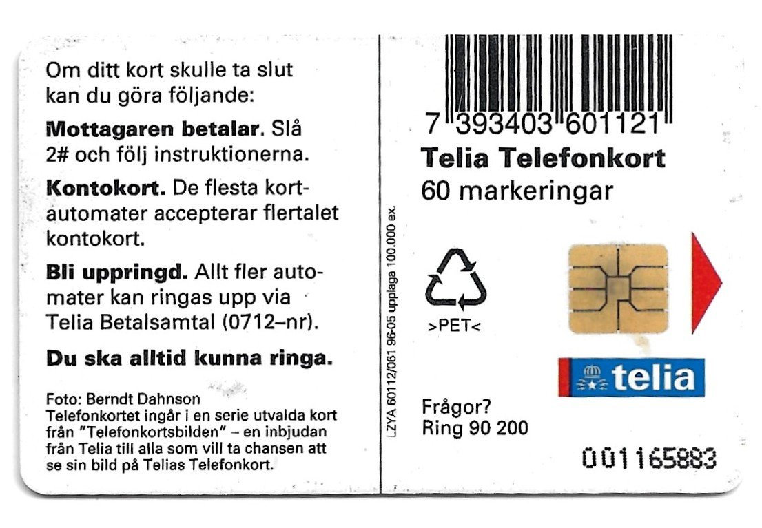TARJETA TELEFONICA SUECIA 30 UNIDADES FLORA 1996