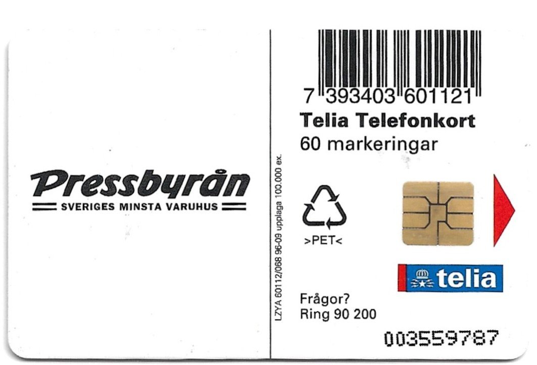 TARJETA TELEFONICA SUECIA 60 UNIDADES FLORA 1996