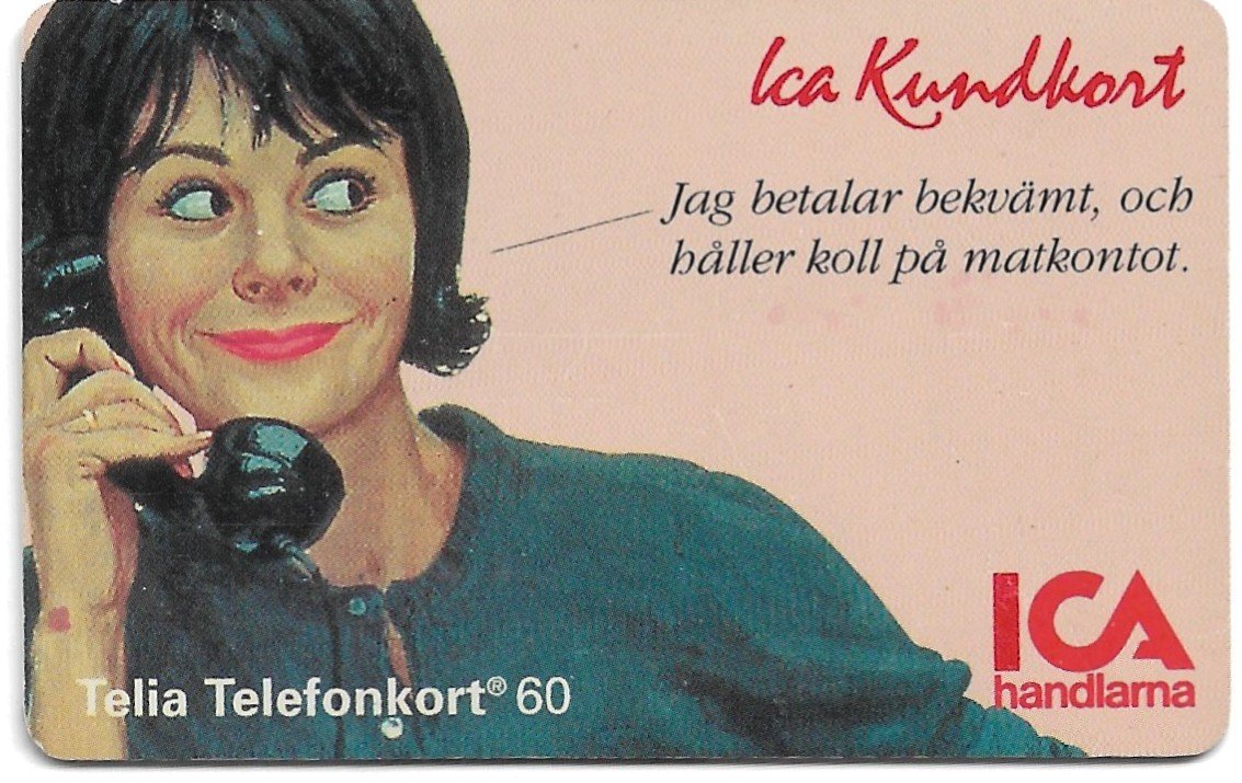 TARJETA TELEFONICA SUECIA 60 UNIDADES ICA HANDLAMA 1994