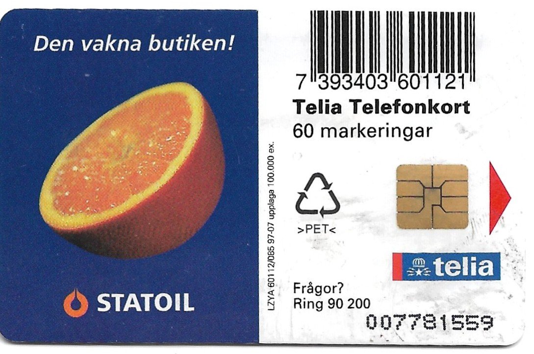 TARJETA TELEFONICA SUECIA 60 UNIDADES PUBLICIDAD 1997