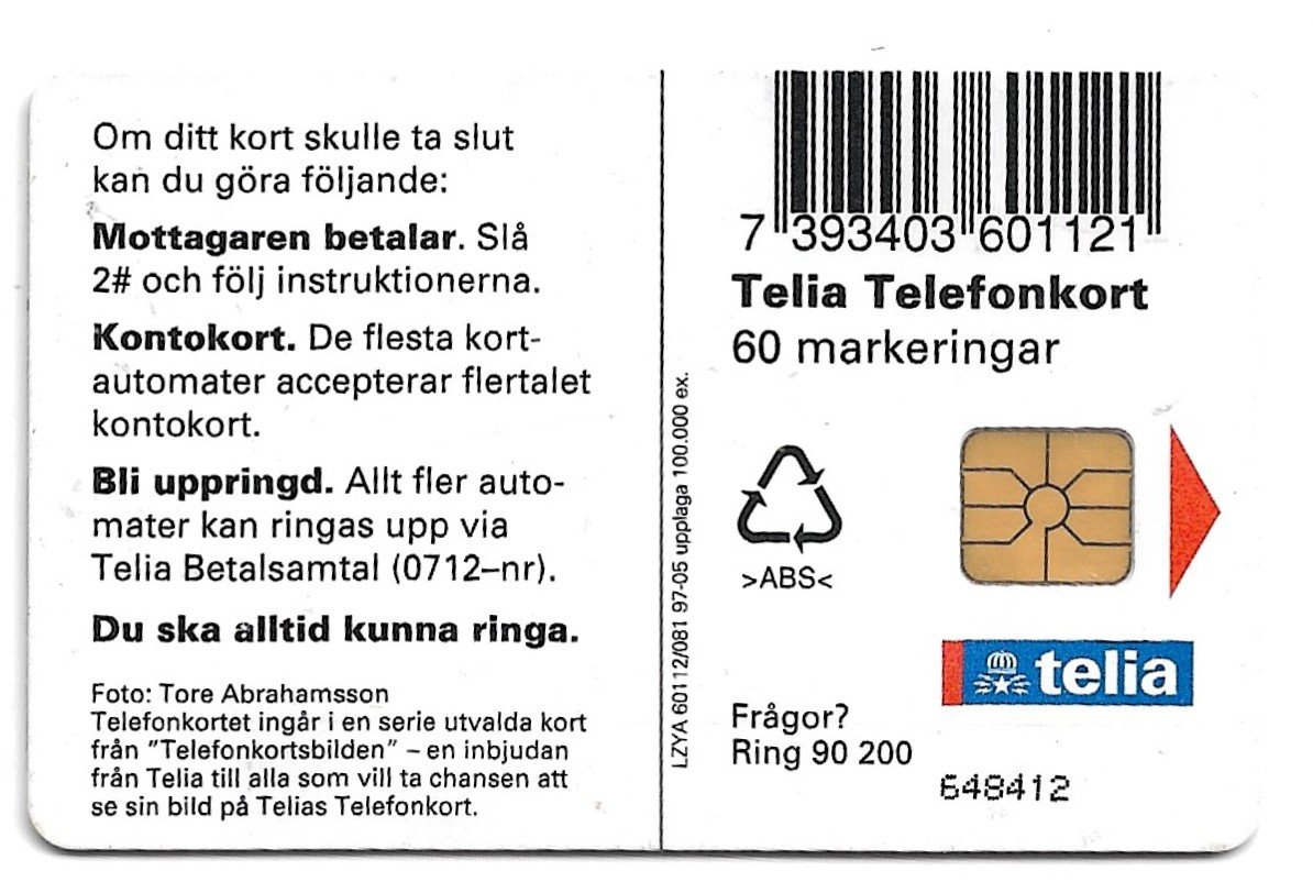 TARJETA TELEFONICA SUECIA 60 UNIDADES PAISAJE 1997