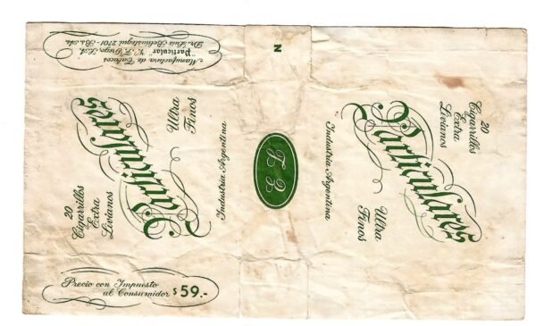 MARQUILLA PARTICULARES 20 CIGARRILLOS INDUSTRIA ARGENTINA SOFT