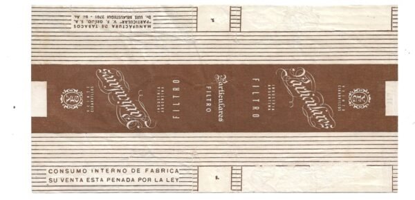 MARQUILLA PARTICULARES 20 CIGARRILLOS INDUSTRIA ARGENTINA SOFT