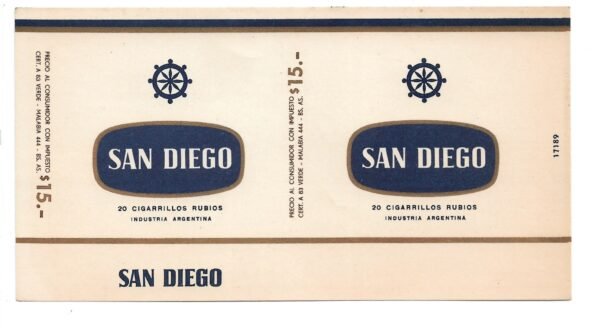 MARQUILLA DIRECTORES 20 CIGARRILLOS INDUSTRIA ARGENTINA SOFT