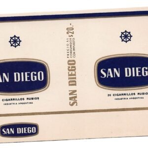 MARQUILLA SAN DIEGO 20 CIGARRILLOS INDUSTRIA ARGENTINA SOFT