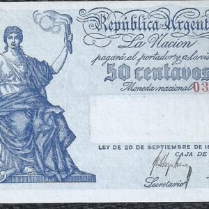 ARGENTINA BILLETE CAJA DE CONVERSION 50 CENT BOT 1525 UNC
