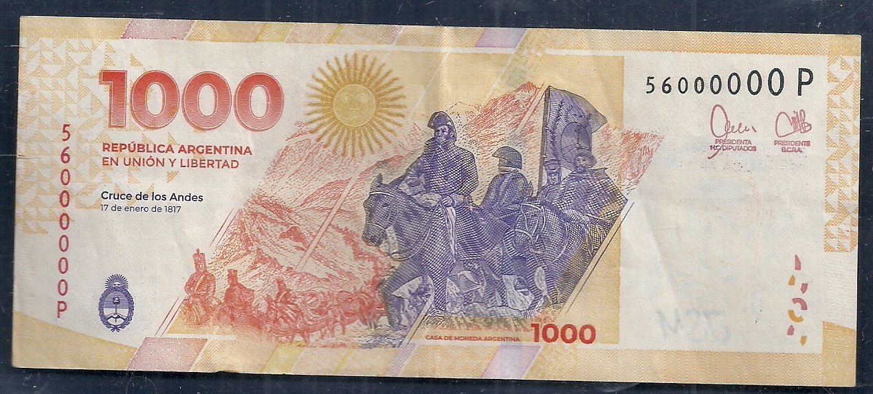 ARGENTINA BILLETE 1000 PESOS SAN MARTIN
