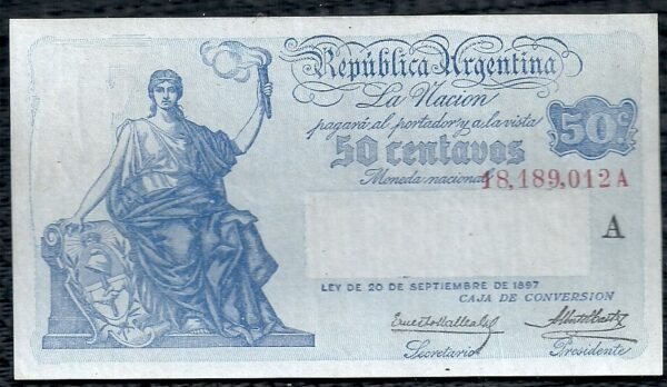 ARGENTINA BILLETE CAJA DE CONVERSION 50 CENT BOT 1528 UNC