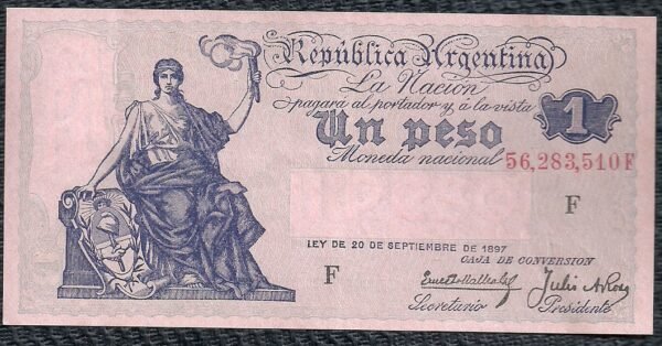 ARGENTINA BILLETE CAJA DE CONVERSION 1 PESO BOT 1566 XF++