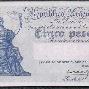 ARGENTINA BILLETE CAJA DE CONVERSION 5 PESOS BOT 1589