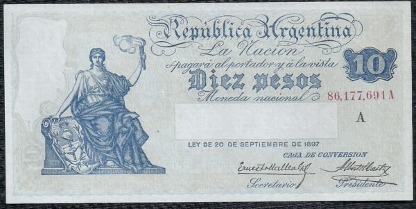 ARGENTINA BILLETE CAJA DE CONVERSION 10 PESOS BOT 1623 UNC
