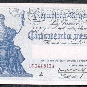 ARGENTINA BILLETE CAJA DE CONVERSION 50 PESOS BOT 1657 AU