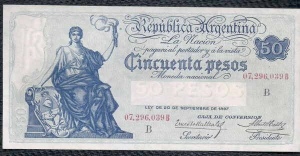 ARGENTINA BILLETE CAJA DE CONVERSION 50 PESOS BOT 1663 UNC
